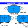 Set placute frana Fata , AUDI A1, A3, TT; SEAT ALTEA, ALTEA XL, IBIZA IV, IBIZA IV SC, IBIZA IV ST, LEON, TOLEDO III, TOLEDO IV; SKODA FABIA II, FABIA II PRAKTIK 1.0-Electric 02.98-, 13.0460-7184.2